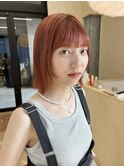 【snuw_ayano】オレンジベージュ/ピンクカラー/ボブ