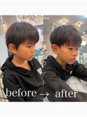 本厚木キッズカット男の子メンズ刈り上げツーブロック黒髪小学生