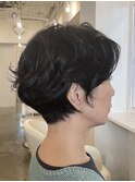 グレイヘアも◎ひし形パーマショートボブ【恵比寿スタッフ募集】