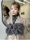 お呼ばれ/個性的/ヘアアレンジ/タイトヘア/ハニーブロンド