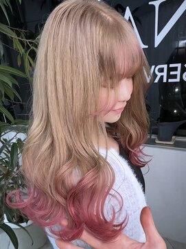 イエナ 渋谷(IENA) ルーツカラーエンドカラー金髪ケアブリーチオリーブグレー