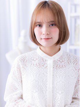 カバーヘア 上尾西口店(COVER HAIR) 透明感ローズブラウン小顔切りっぱなしボブc7上尾20代30代40代