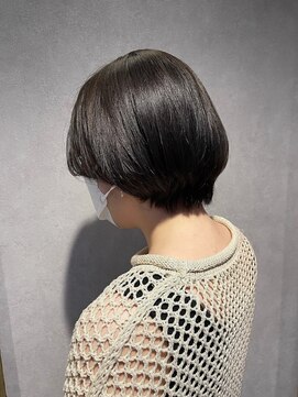 ピュアメンド 吉祥寺(Pure Mend) 丸みショートボブ×ダークアッシュ