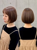 リトマス 二子玉川(litmus)&nbsp;ボブ　二子玉川　40代　ショートボブ　ミルクティーベージュ