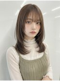 秋カラー韓国風オリーブベージュ×ミディアムレイヤーp北浦和