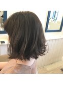 フォギーベージュブラウンボブ