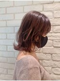 オフィスヘア/エアリーミディ/ショートパーマ/ホワイトアッシュ