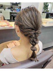 ミディアム編みおろし/結婚式ヘアアレンジ