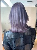 ラベンダーグレージュ_グレージュカラーボブウルフ_ba363221
