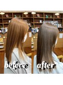 #ミルキーブラウン#ブリーチなし#透明感カラー