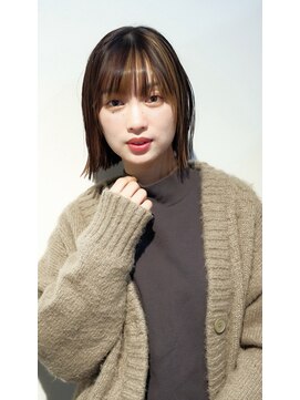 イオエ(ioe) 黒髪/ボブルフ/ネビージュ/小顔/ワンレン/髪質改善/グレージュ