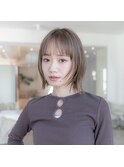 大人かわいい前髪セシルカットココアブラウンフリンジウェーブ