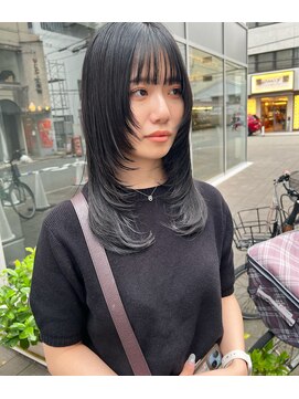 カフ(CAF) CAF松本/ロングウルフレイヤー/インナーカラー/心斎橋