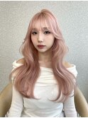 透明感溢れるベイビーピンク×レイヤーカット×韓国【ayana】