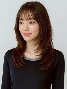 ミロア 薬院(miroa) 小顔ワンカールレイヤーカットデジタルパーマチェリーブラウン