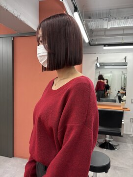 レブ 三条河原町(Reb,) タッセルボブヘイリーボブ切りっぱなしボブ