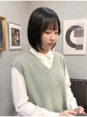 島田/ナチュラルボブ ミディアム 髪質改善 黒髪就活カラー 白楽