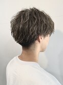 パーマ風無造作×グレージュカラー