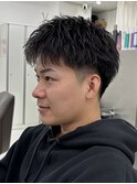 カット　短髪　ピンパーマ　メンズスタイル　刈り上げ