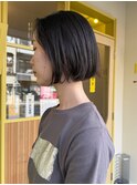 〈浅草 半個室〉パーマ残りを生かしたニュアンスボブ