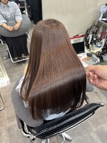 ファビ 渋谷(Fab)&nbsp;くびれヘア/暗めカラー/アプリコットオレンジ/縮毛矯正