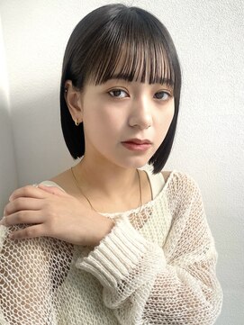ラミエバイメルト 下北沢(lamie by melt) 花田/ミニボブ黒髪オリーブベージュショートボブ下北沢韓国前髪