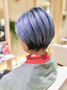 シアン 栄店(CYAN.) 【デザインカラー】ブルーシルバー×ショート
