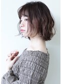 大人かわいい小顔ハイライトカラーオリーブカラー20代30代
