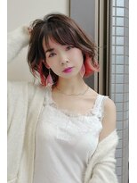 ヘアサロン ロータス(Hair Salon Lotus) Hair salon Lotusウルフレイヤー×インナーカラーピンクレッド