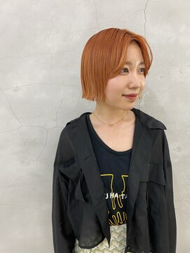 エンドリンク(endlink) イエローオレンジ×ぱっつんボブ