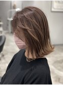 外ハネボブにバレイヤージュカラー！抜け感のあるベージュ@京橋