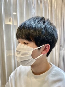 カミケンオム(kamiken. homme) やわらか好印象！黒髪さらマッシュ学生ショート【カミケンオム】