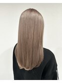 ペールピンク_ボブウルフ_ココアベージュ
