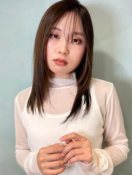 パッセージ ダブリュー 八幡山(hair make passage .w) 大人可愛い　シースルーバング　アッシュブラウン