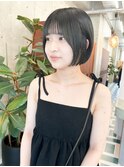 切りっぱなしボブ×地毛風グレージュ