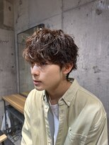 外国人風ニュアンススパイラル無造作マッシュパーマ　3【影山】