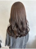 ブリーチなし透明感カラーアッシュベージュ*コテ巻き仕上げ