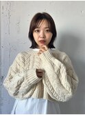 ヘーゼルベージュ/ボブルフ/ネビージュ/小顔/ワンレン/茅ヶ崎