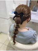 編み下ろしポニーテール