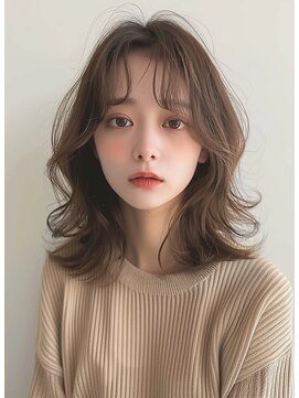 レヴ 草加店(LEV.) 外ハネブルーブラックワイドバング