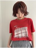 ボブパーマ × チェリーブラウン