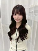 カシスレッドカラー　くびれ巻き　韓国レイヤー