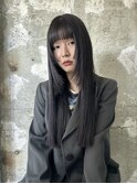 【表参道sheta小林】黒髪ワイドバングストレートロング前髪あり