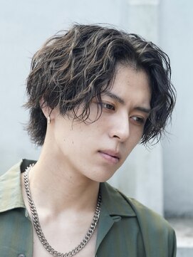 フィフス 天神大名(fifth) 天神大名ツイストスパイラルパーマメンズカットマレットヘア30代