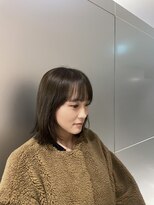 リノア 鵠沼海岸(LINOA)&nbsp;ブリーチなしカラー/オリーブアッシュ/前髪ありボブ