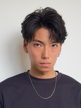 ログ(LOG) メンズショート フェザーパーマ メンズパーマ ビジネスマン 高松