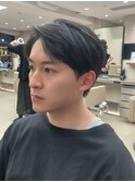 メンズカットショートカット刈り上げなし前髪あげ
