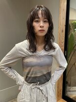 テント(tent.)&nbsp;セミロングレイヤー ダークグレージュニュアンスパーマブラウン