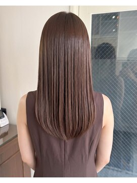 零秒女髪 千里丘店 上品な艶髪まとまりセミロングスタイル髪質改善美髪艶カラー艶感