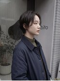 新宿前髪なしショート毛流れハンサムショート20代30代40代